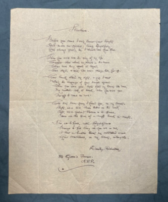 Antique 1900's Original Written Poem ''Barbara'' by Dorothy Richardson