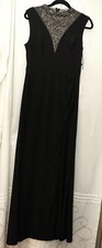Adrianna Papell New Womens Dress Size 8M Jersey Long Dress Black Evening Stretch