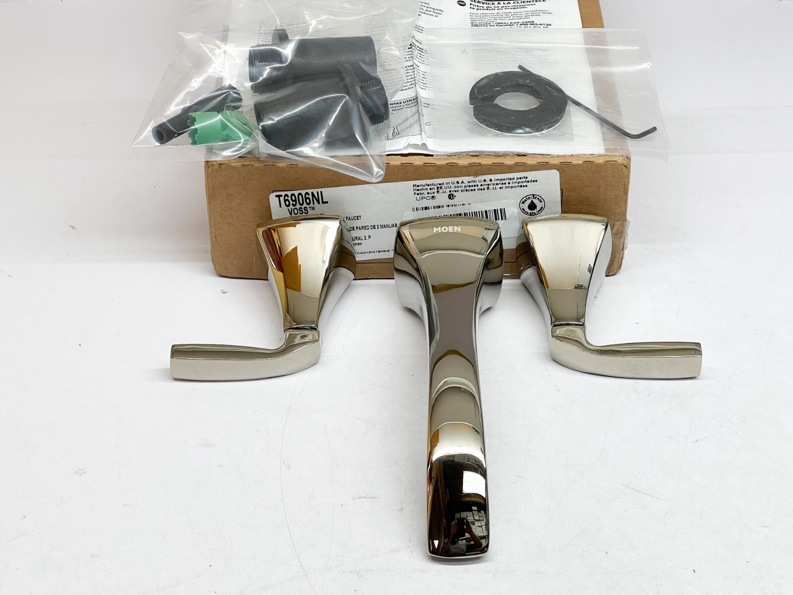 Moen T6906NL Voss Two-Handle Wall Mount Bathroom Faucet Trim in ...