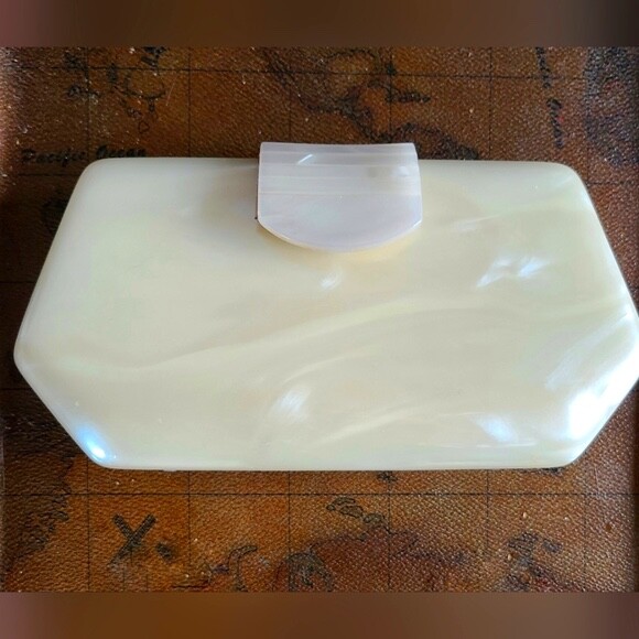 Vintage White Shell Mother Of Pearl Clutch Bag  Birthday Gift Zambos & Siega