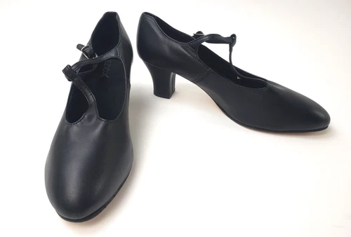 Capezio Tap Jr Footlight 750 Women's Dance Shoes Black T-Strap Size 11.5 M US