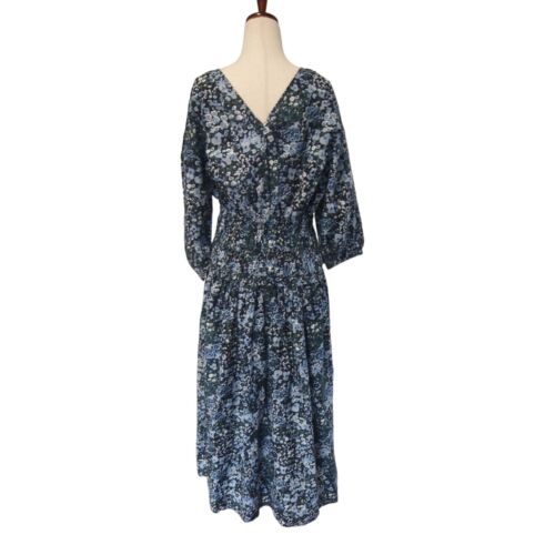 Apiece Apart Damen Kleid S dunkelblau grün Blumen Midi Cottagecore Prairie 2022 - Bild 4 von 5