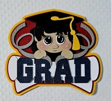 Graduation Girl Title Black Hair. Scrapbook, Card making Paper Piecing