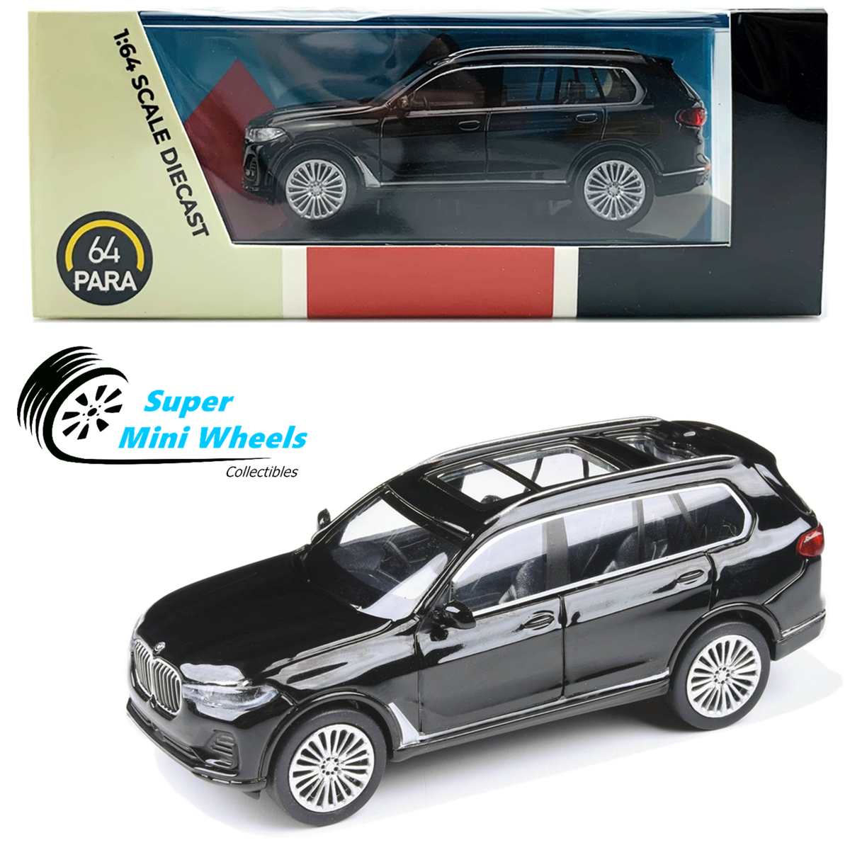 _＊78☆BMW X7 ブラック ミニカー 1:64 BMW X7 Black / White