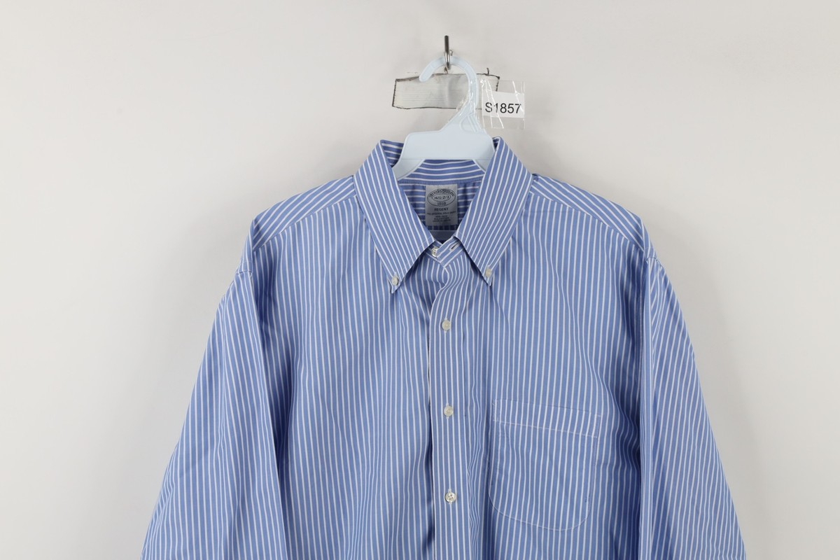 Vtg 90s Brooks Brothers Mens 16.5 32/33 Stripe Original