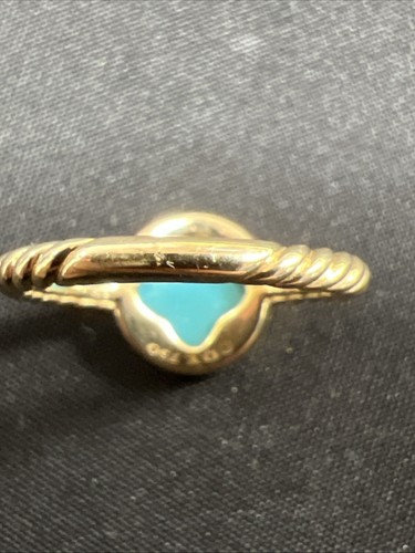 David Yurman Elements Ring in 18K Gelbgold mit Türkis und Pave Diamanten. - Bild 6 von 7