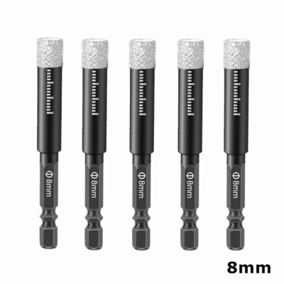 5 Stück 8 mm Trocken Diamant Bohrkronen für Feinsteinzeug Granit Fliese Glas Keramik Marmor