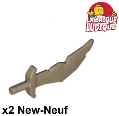 Lego 2X Minifig Waffe Schwert Scimitar Nicks Beige Dunkel 60752