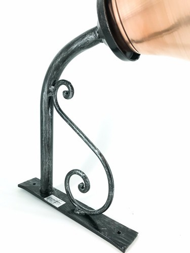 Lampada da parete in ferro battuto con parabola in rame da interno esterno medio - Foto 2 di 3