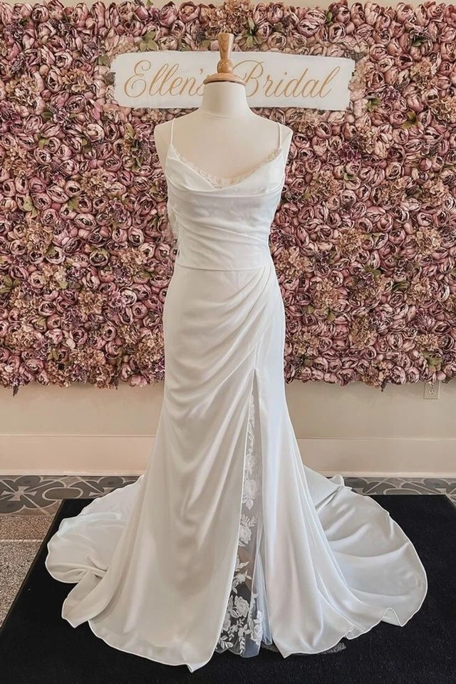 Vestidos de novia de gasa sirena playa verano sin mangas boho blancos vestidos de novia Foto 4 de 4