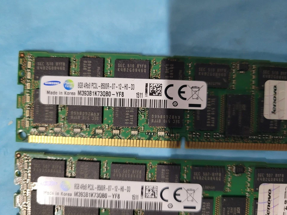 16GB (2x8GB) Samsung ECC DDR3 PC3L-8500R Server RAM M393B1K73QB0 - Qty Available - Image 4 of 4