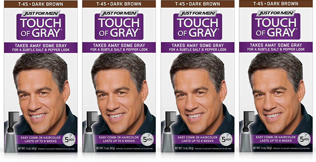 Just For Men Touch Of Gray, Takes Away Some Gray, T45 Dark Brown (4 ...