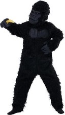 X Large Black Gorilla Costume Outfit Faux Fur Bodysuit Mask Hands