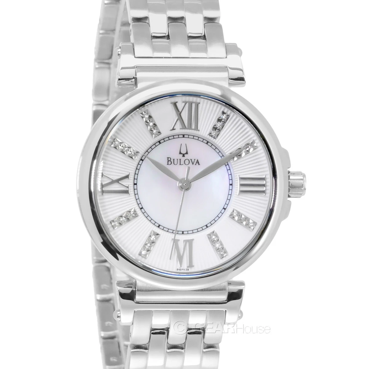 Bulova women's top watch white band