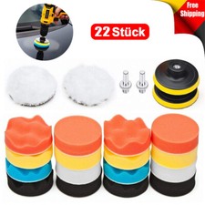 22x Auto Polierschwamm Polieraufsatz Bohrmaschine Polierpad Set Autopolitur 80mm