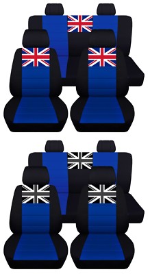 Car Seat Covers Mini Cooper 2000-2015 Personalized Design Black Dark Blue ABF