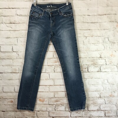 Kali Denim Womens Med Wash Straight Leg Jean Low Rise