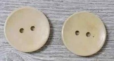wood natural light buttons sewing 2 holes 1 inch tan 2pc new
