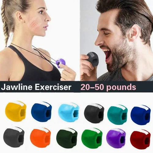 3PCS Jawline Exerciser Mouth Exercise Fitness Ball Neck Face Jaw Trainer Toning