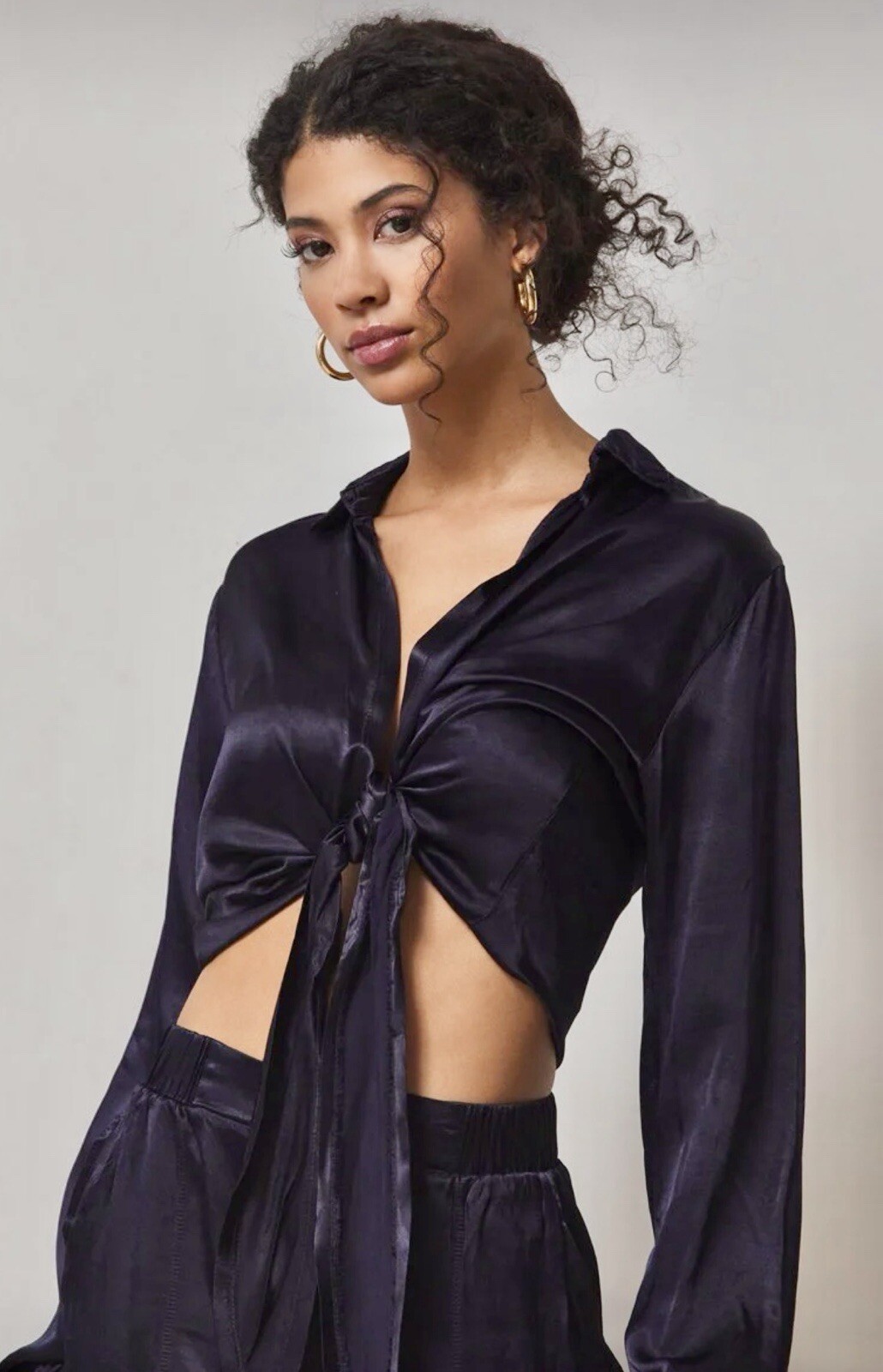 LA Made Finn Crew Neck Satin Top main image 1