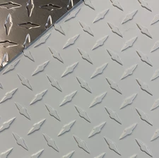 24" x 96" White Aluminum Diamond Plate Sheet .025" (1/40") Trailer, RV, Garage
