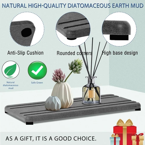 3PCS Water Absorbing Stone Tray, DryingNeat Diatomite Stone Sink Tray - Picture 6 of 6