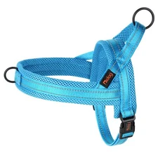 Mesh Padded Dog Vest Harness Reflective Escape Proof Easy Fit XS 15-18" Blue