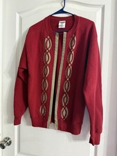 Vintage Jerzees Handmade Quilt Print Cardigan Sz M. Jan-85