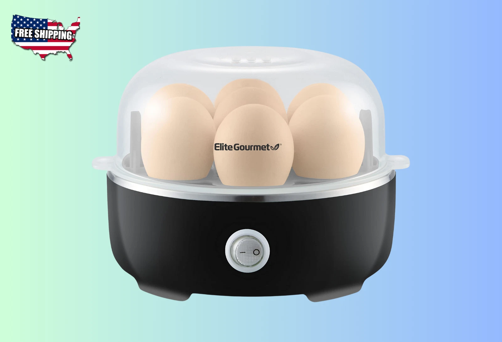 Elite Gourmet EGC115B 7-Cup Electric Egg Cooker, BPA-Free, Black
