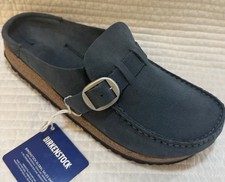 BIRKENSTOCK NIB BUCKLEY SUEDE NAVY LOAFER SLIDES 40 Ladies 9 Narrow