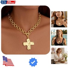 Easter Basket Stuffer Cross Necklace for Women Girls, Dainty 14K Gold Silver ...