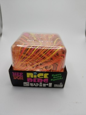 NEW NeeDoh Nice Berg Swirl XL Giant NeeDoh Squishy Swirl Cube Pink Orange Yellow