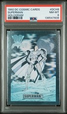 1992 DC COSMIC CARDS DCH8 SUPERMAN HOLOGRAM PSA 8 Holo Hero Classic