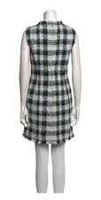 Alexander McQueen Tweed Mini Dress Size Small Cream- Blue -Black Sleeveless