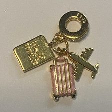 Dangle Charm-Anhänger Reise Koffer & Flugzeu...