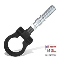 Car Front Bumper Tow Hook, Trailer Grappling Hook with Screw-in Design, Black