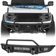 Offroad Steel Front Bumper W Led Light D-rings Fit 2021-2026 Ford Bronco Offroad Steel Front Bumper W Led Light D-rings Fit 2021-2026 Ford Bronco