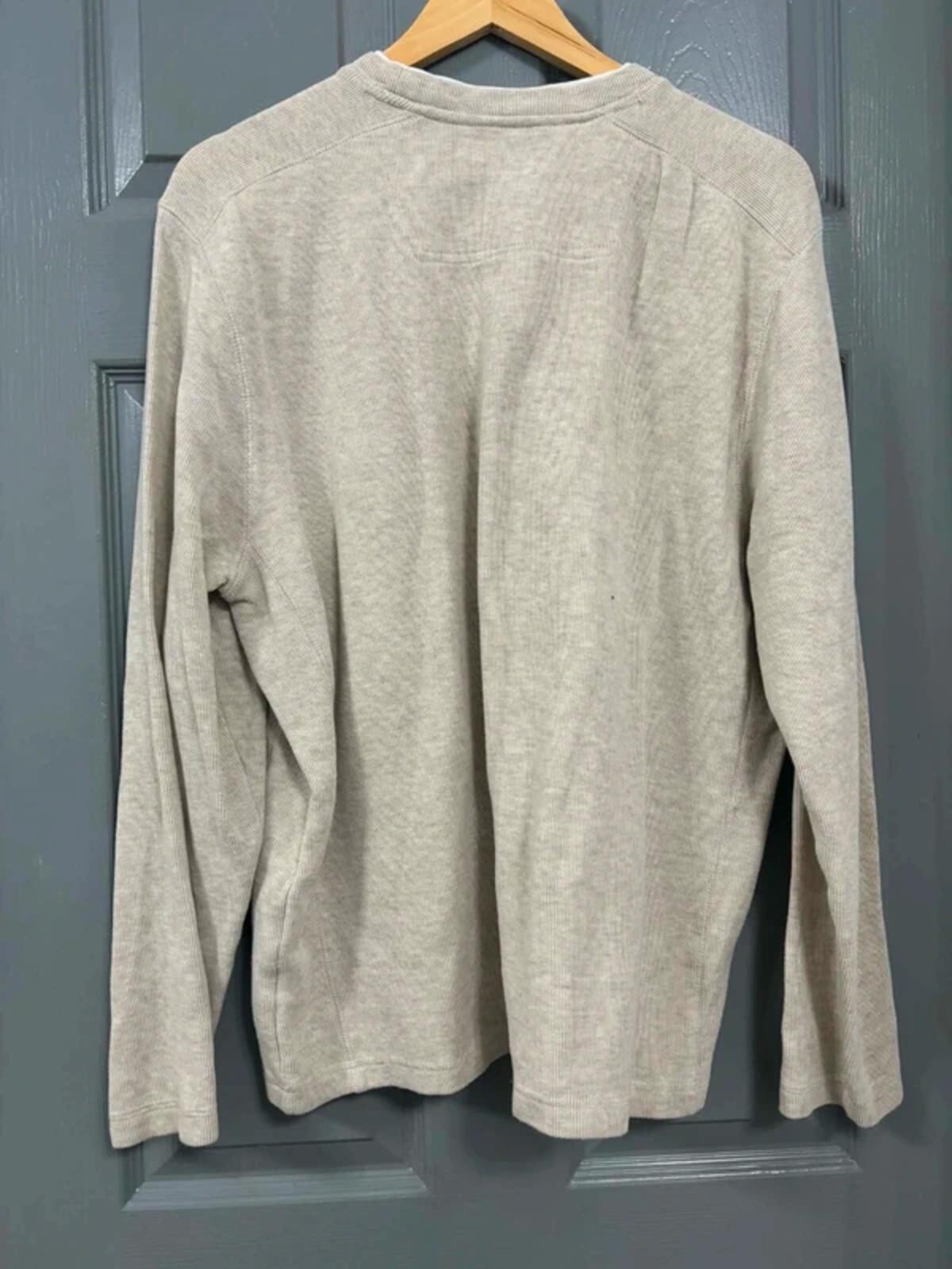 Men's Tu Oatmeal Textured Long Sleeve Top Size L image 2