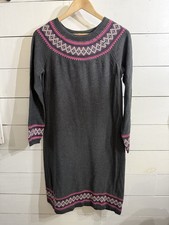 Hanna Andersson Fair Isle Cotton Long Sleeve Knit Sweater Dress Cozy Size Small