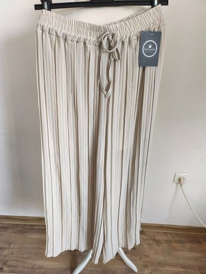MADE IN ITALY chic pleated pants with inner shorts size 38 40 42 NEW