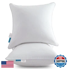 Oubonun 16x16" Throw Pillow Inserts Set of 2 - 100% Cotton Cover White