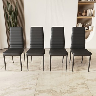 Dining Chairs Set of PU Leather Kitchen Office Chair High Back