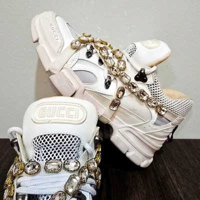 Gucci Flashtrek Crystals White for sale | eBay