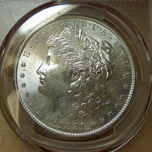 1881 S United States Morgan Silver Dollar PCGS MS 63 Gleaming Bright Coin!