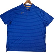 Nike Dri-Fit Golf Polo Shirt Men's 3XL Blue Striped Short Sleeve Performance