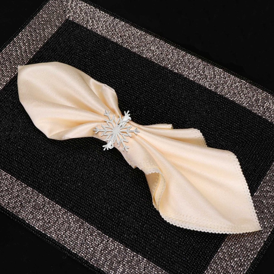 6 Pieces Snowflake Napkin Rings Christmas Snowflake Napkin Holder Rings ...
