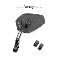 KiWAV bar end mirror super adjustable BLOK CNC aluminum x1PCE clamp-on 7/8 1 bar