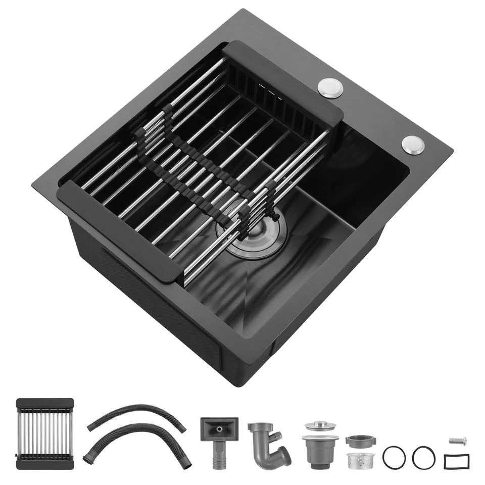 40x50 cm Küchenspüle Spülbecken Edelstahlspüle Siphon Einbauspüle Ablaufgarnitur - Bild 2 von 4