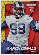 2014 -AARON DONALD- PRIZM PANINI LOGO REFRACTOR Rams Rookie Football Card - RC