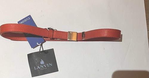 Lanvin Women’s Red Snake Leather Belt Ladies Fashion Designer Accessories - Picture 1 of 5